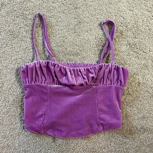 Purple velvet urban outfitters crop top